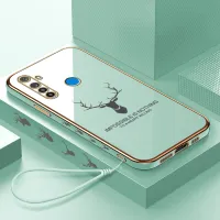 Hontinga Casing Case For Realme 5 5i 5s 6i 5 Pro Case Cartoon ELK Deer Reindeer Luxury Chrome Plated Soft TPU Square Phone Case Full Cover Camera Protection Anti Gores Rubber Cases For Boys