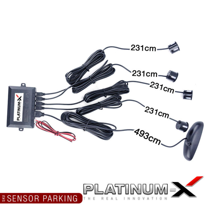 platinum-x-เซ็นเซอร์ถอย-เสียง3ระดับ-ระบบจอแสดงผล-led-เซ็นเซอร์จอด-เซ็นเซอร์รถยนต์-parking-sensor-system-อุปกรณ์-เซ็นเซอร์-เครื่องเสียงรถยนต์