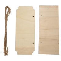 10 Pieces Unfinished Hanging Wood Sign Rectangle Blank Wooden Plaque Banners with Ropes for Pyrography Painting Writing