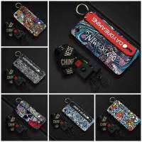 Fashion Design Graffiti Phone Case For OPPO A3/F7 Youth cartoon Cute cover protective Lanyard TPU Wrist Strap Silicone