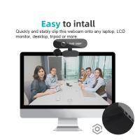 DeepFox Webcam 1080P HD Web Camera with Built-in Microphone 1920 x 1080p USB Plug Play WebCam Widescreen Video in Stock