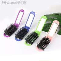 1PC Professional Travel Hair Comb Portable Folding Hair Brush With Mirror Compact Pocket Size Purse Travel Comb