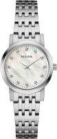 Bulova Ladies Classic Dress Stainless Steel 2-Hand Quartz Watch, White Mother-of-Pearl Style: 96P175