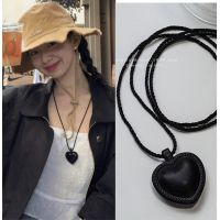 ZOE Necklace 100สร้อยคอหนังวัวแท้,สร้อยคอเชือกหัวใจน่ารักสร้อยคล้องคอยาว90ซม. เครื่องประดับแฟชั่นสไตล์เกาหลี