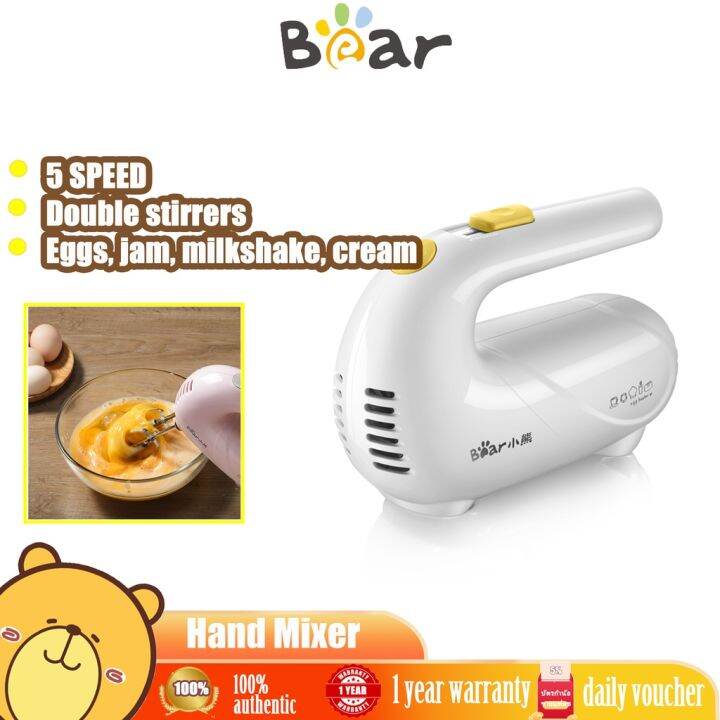 bear-เครื่องผสมมือไฟฟ้ามินิมือผสม-125w-คู่ในครัวเรือนห้าความเร็วเครื่องผสมอาหารเบเกอรี่ครีมปัดแบบพกพาจัดเก็บง่ายสีขาว-ddq-a01g1