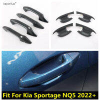 ปลอกเบรคตกแต่งชามที่จับประตูรถสำหรับ Kia Sportage NQ5 2022 2023 ABS ชุดอุปกรณ์ตกแต่งภายนอกคาร์บอนไฟเบอร์