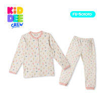 KiddeeCrew ชุดนอนเด็กผู้หญิงครีมลายกระต่าย  Cream pajamas for girls rabbit เหมาะสำหรับอายุ 1-8 ปี