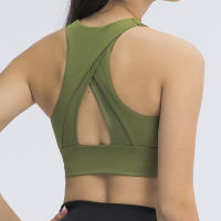 Nepoagym LUCKY New Color Women Longline Sports Bra with Triangle Cutout on Back High Impact High Neck Fitness Crop Bra Top