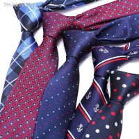 ♟ New 15Colors Skinny 6CM Mens Necktie Polyester Silk Ties For Man Striped Dots Jacquard Cravat Business Wedding Party Accessories