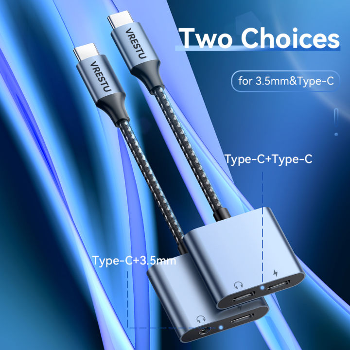 2-in-1-pd30w-usb-type-c-เพื่อ-dual-usb-c-หูฟังอะแดปเตอร์สำหรับหัวเว่ยซัมซุง-pro-pixel-6-mi12-qc-pd-3-0แปลง