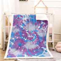 Purple stone ladder gradient 3D wall Plush Fleece Blanket picnic