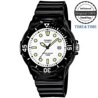 Time&amp;Time Casio Standard นาฬิกาข้อมือสุภาพสตรี สีดำ/ขาว สายเรซิ่น รุ่น LRW-200H-7E1VDF