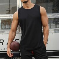 Running Mens Tank Top Quick-drying Sleeveless Training Oversize O Neck T-shirt Men Basketball Gym Fitness Bodybuilding Vest