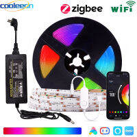 Tuya Zigbee Wifi RGB COB LED Strip Light Kit Work With Al*xa SmartThings Assistant Smartlife Colorful Decor Lighting Tape