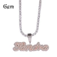 [Free ship] and new splicing letters ins personalized two-color pendant hip-hop necklace