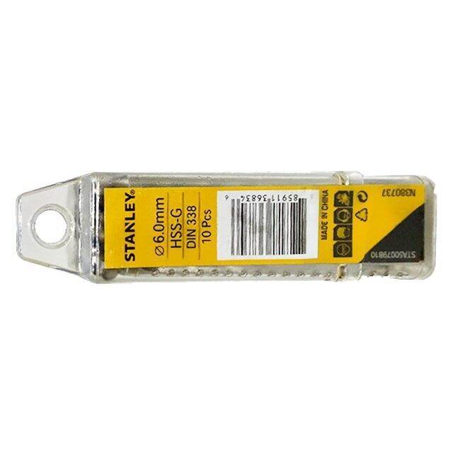 stanley-ดอกสว่านเจาะเหล็ก-รุ่น-sta50079b10-ขนาด-6-มม-แพ็ค-10-ชิ้น