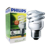 Philips หลอดประหยัดไฟ Tornado 8W แสง Warmwhite E27