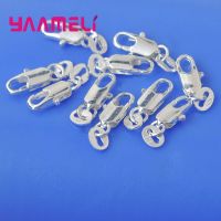 Wholesale Jewelry Findings 50PCS Real Pure 925 Sterling Silver Lobster Clasps 925 Tag For Necklace Opening Jump Rings