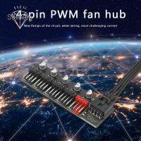 OPBWQH สีดำ พัดลมระบายความร้อน สายคอมพิวเตอร์ อะแดปเตอร์ ตัวแยกสัญญาณ PC Fan Hub ตัวควบคุมความเร็ว