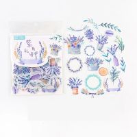 40pcs /Pack Purple Flowers DIY Sticker Stick Label Notebook Album Diary Decoration Stickers Labels