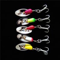 【cw】 5pcs 2.5g 4.5g Rotating Spinner Fishing Metal Hard Bait Treble Hooks Wobblers Bass Pesca Tackle ！