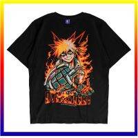 255KIZARU สีดำผู้ชายเสื้อยืดอะนิเมะ BAKUGO683