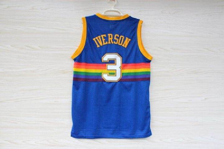 เสื้อถักบาสเก็ตบอล-nba-ปักลาย22-23-3-iverson-15-anthony-55-เสื้อนักเก็ตชุดบาสเก็ตบอล