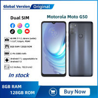 Original Motorola Moto G50 Octa-core 6.5 นิ้วสมาร์ทโฟน 8GB RAM 128GB ROM Snapdragon 480 5G 48MP กล้อง IPS LCD LCD Dual Sim Android Fingerprint โทรศัพท์มือถือ