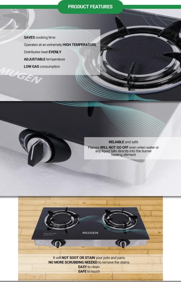 mugen glass top infrared gas cooker