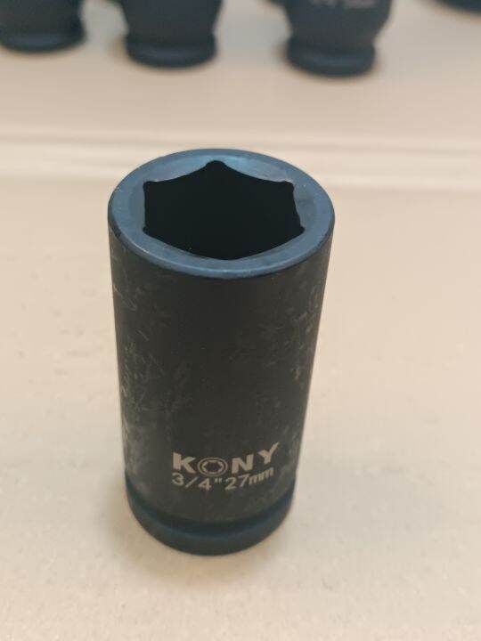 kony-ลูกบล็อกลม-ลูกบล็อกยาว-3-4-6หุน-เบอร์-27-มม-รุ่นงานหนัก-impact-socket