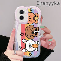 เคส Chenyyka สำหรับ A96 A76 OPPO เคส A36ลายกระต่ายหมีสุนัขดีไซน์ใหม่เนื้อครีมขอบลอนนุ่มโปร่งใสลายกล้องถ่ายรูปเคสมือถือฝาครอบป้องกันที่เรียบง่ายอ่อนโยน