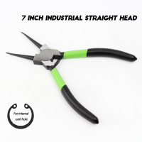 1pcs Snap Ring Pliers 7 Inch High Carbon Steel Internal External Curved Straight Tip Industrial Grade Snap Ring Pliers Hand Tool