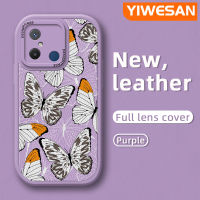 YIWESAN เคสสำหรับ Xiaomi Redmi 12C POCO C55 POCO เคส M5s รูปผีเสื้อเคสมือถือกันกระแทกป้องกันการตกแบบนิ่มเคสใส่โทรศัพท์หนังดีไซน์ใหม่มาพร้อมกับเคสป้องกันกล้องเลนส์คลุมทั้งหมด