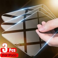 ☼✌ 3PCS Protective Glass for Poco X4 Pro X5 X3 NFC M5S M5 C40 Film Screen Protector for Xiaomi Poco F3 F4 GT M3 M4 Pro 5G Glass