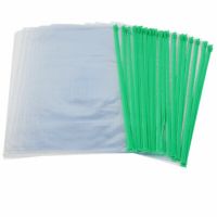 【Study the folder well】  Office Green Clear Size A4 Paper Slider Zip Folders PVC Files Bags 20PCS