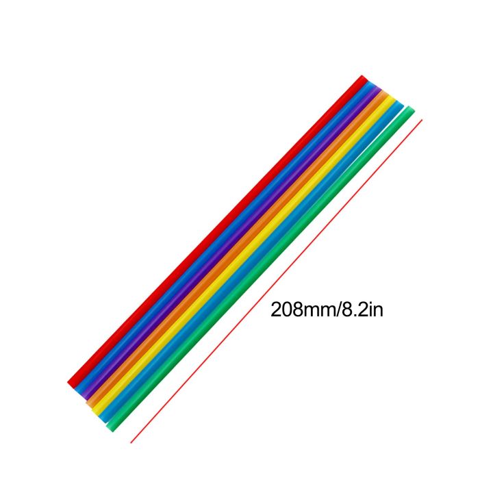 hot-qikxgsghwhg-537-21เซนติเมตรทิ้งสีฟางพลาสติกคู่มือสร้างสรรค์ปากแบนตรงหลอดขาวดำ-multicolor-ผสมบรรจุภัณฑ์