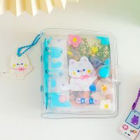 Ins Cartoon Cute Transparent Three-hole Mini Photo Album Girl PVC Binder Hand Book Small Card Collection Book Photocard Holder  Photo Albums