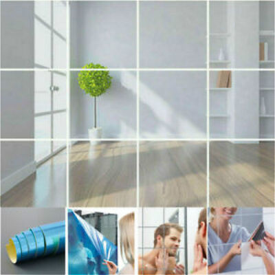 15*15cm Square Stick Home On Self Adhesive Wall Glass Mirror