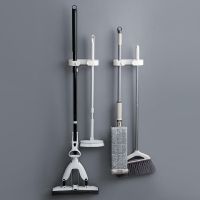 Bathroom Wall Mounted Mop Organizer Holder Brush Broom Hanger Storage Racks Kitchen Tool Hanger Clip Seamless Mop Hook Organizer Picture Hangers Hooks