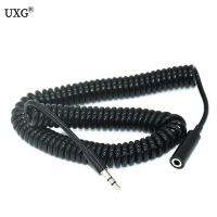 3.5mm Female to Male F/M Headphone Stereo Audio Extension Spring Coiled Cable 60cm 250cm