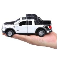 1:32 Diecast Ford Raptors F150 Alloy Car Model Toy Pull Back Flash Music Metal InertiaTrucks Model Classic American Car For Boys