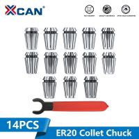 XCAN ER Collet Chuck Set พร้อมประแจ สปริงหนีบ 14pcs ER20 1-13mm สําหรับ CNC Milling Lathe เครื่องมือ Holder