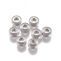20pc 304 Stainless Steel Spacer Beads Flat Round Stainless Steel Color 4x2mm Hole: 1.8mm