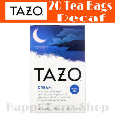 TAZO TEA 🍃 ชาสมุนไพร Tazo Dream Herbal Tea ชาช่วยนอนหลับ ไม่มีคาเฟอีน⭐พร้อมส่ง⭐ ชาเพื่อสุขภาพ นำเข้าจากประเทศอเมริกา 1 กล่องมี 20 ซอง