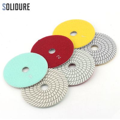 3pcs/set 125mm 5 inch wet diamond 3 step polishing pads for granitemarble and Engineered stone