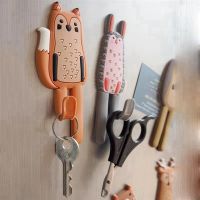 Cartoon Animals Magnetic Hooks Removable Fridge Sticker Refrigerator Message Magnet Coat Hanger Key Holder Hanging Storage Hook Picture Hangers Hooks