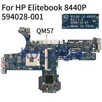 Kocoqin 594028-001 594028-501แล็ปท็อปเมนบอร์ดสำหรับ HP EliteBook 8440จุด KCL00 LA-4902P เมนบอร์ด QM57