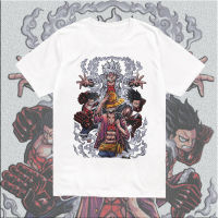 เสื้อยืดลายฤดูร้อน เสื้อยืดฤดูร้อน Navigation King Anime Sun God Lufei เสื้อยืดผ้าฝ้ายฤดูร้อน S-5XL