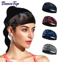 BraceTop Fashion Headband Sweat Bandage Sport Head Hair Band Workout Tennis Fitness Jog Basketball Running Sweatband Women Men