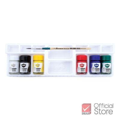 Master Art สีอคริลิค มาสเตอร์อาร์ท 6 สีAcrylic Colour Set (Colours) แถมฟรี พู่กันเบอร์ 6(8851907167752)